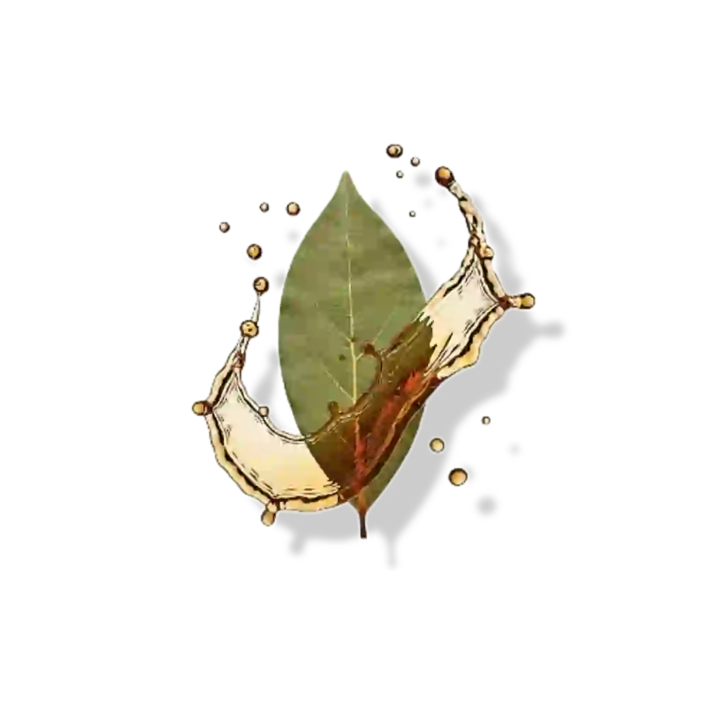 Bay rum leaf with bay rum liquid