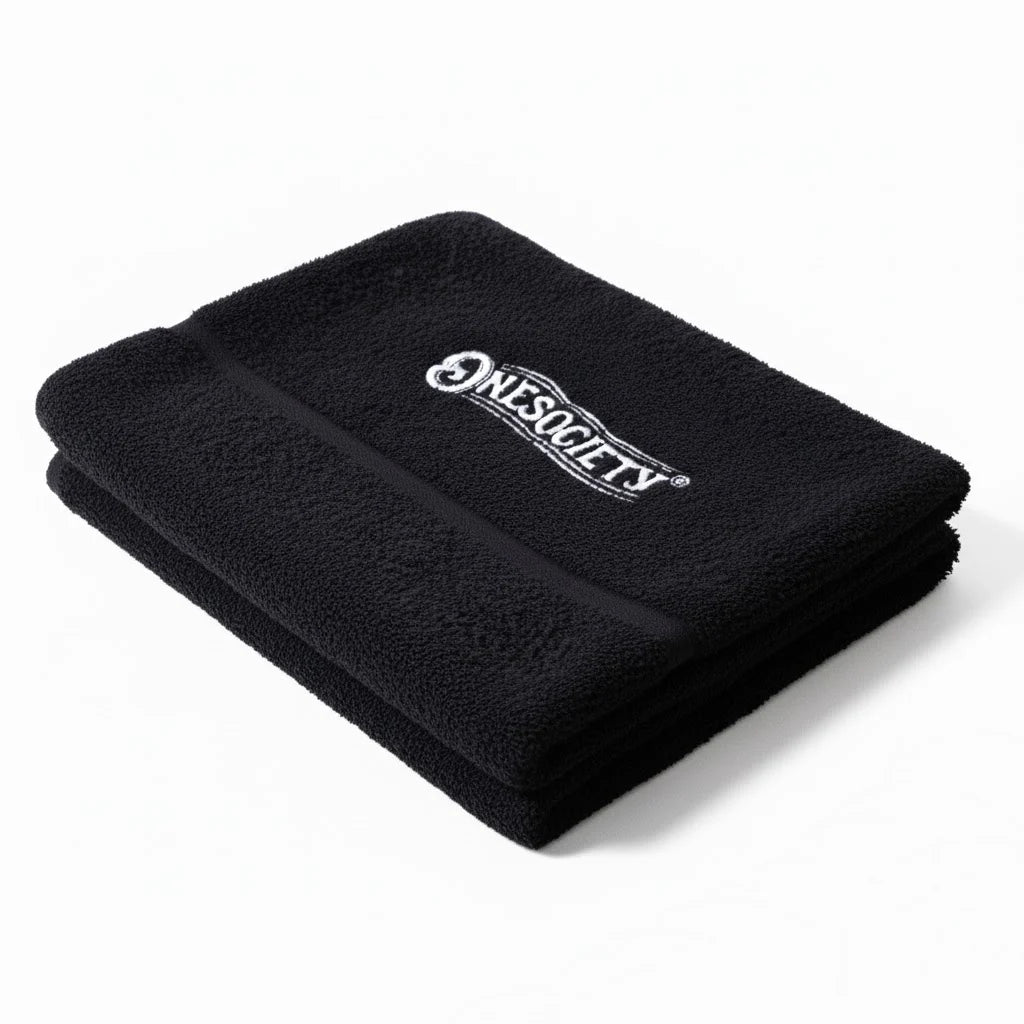 One society beard towel made with 100% Egyptian cotton in black