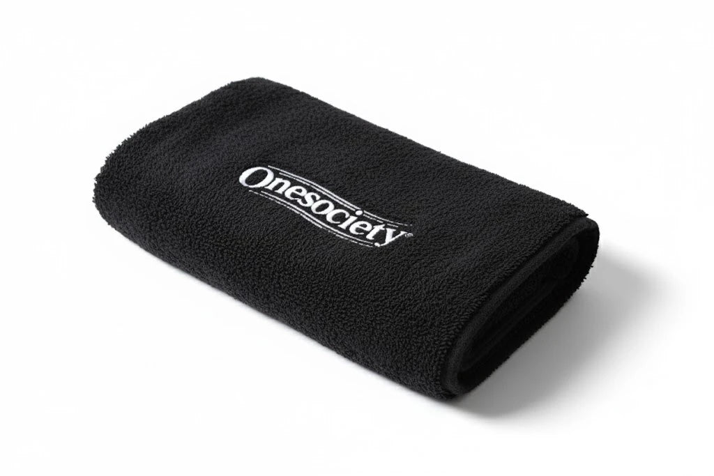 One society beard towel made with 100% Egyptian cotton in black