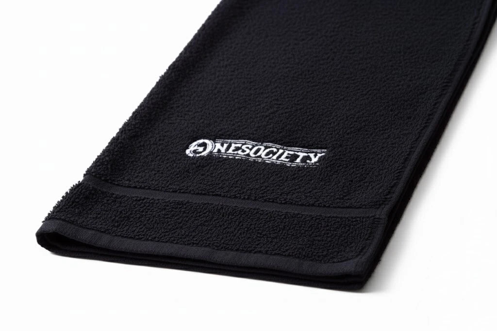 One society beard towel made with 100% Egyptian cotton in black