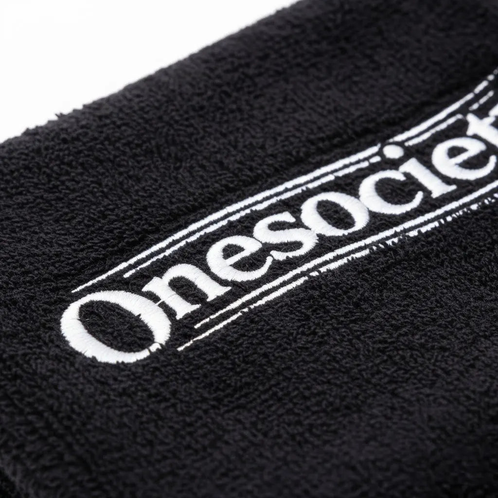 One society embroidered beard towel