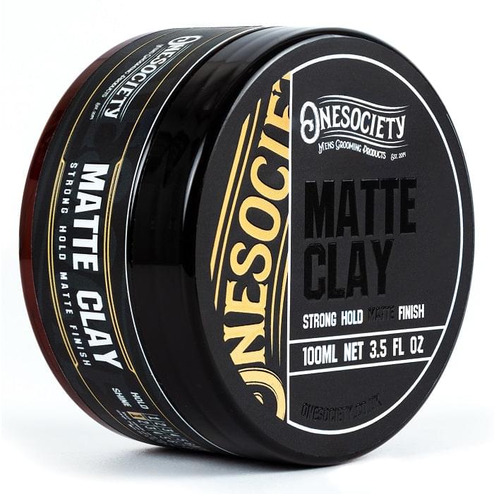 Onesociety Hair Styling Clay. Vegan Water-Based Matte Clay - Premium Strong Hold Hair Styling Product - Made in the UK with Carefully Selected Ingredients by One Society Men's Grooming Products