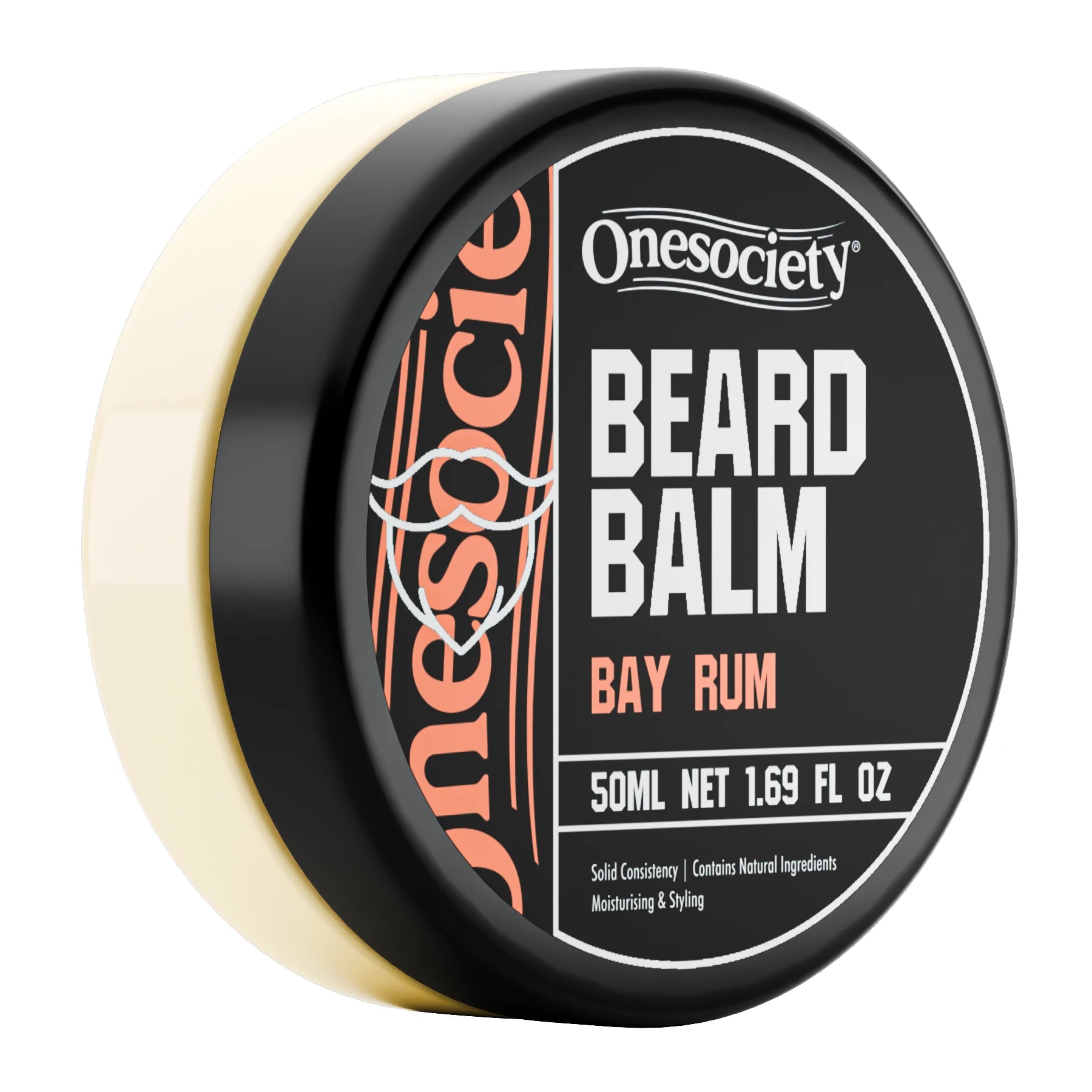 Bay Rum Beard Balm for Styling made by One Society Men's Grooming Products