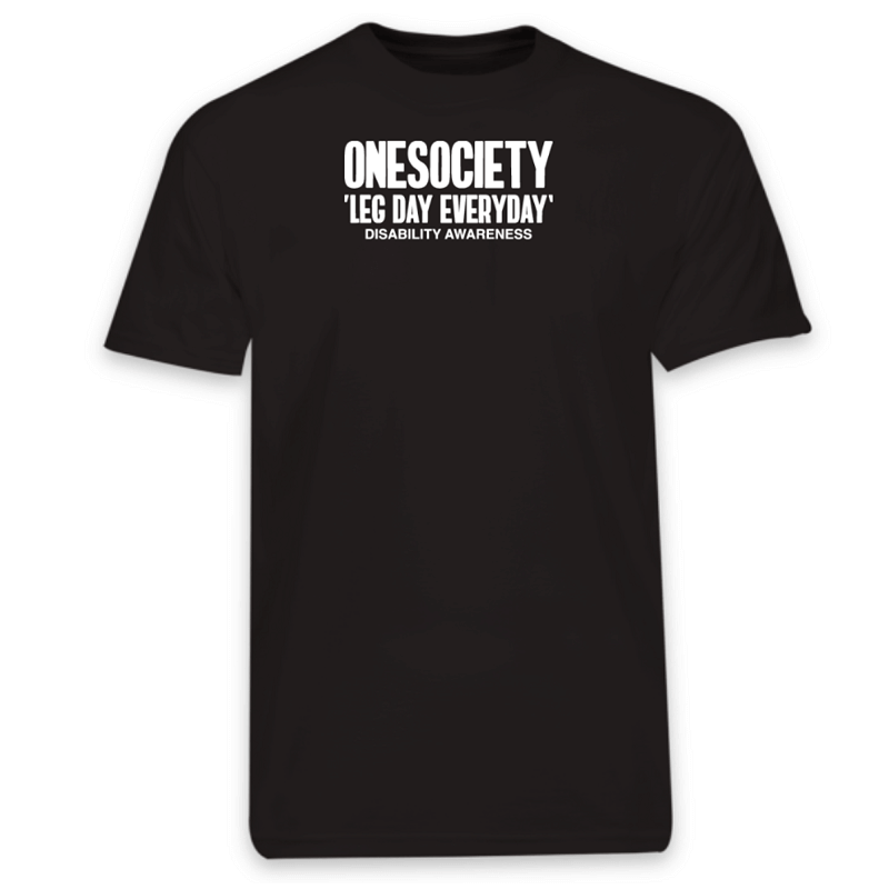 Back of Black Leg day everyday gym t-shirt