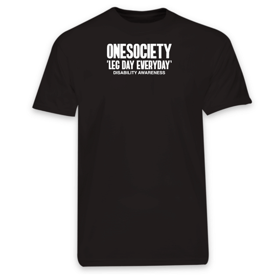Back of Black Leg day everyday gym t-shirt