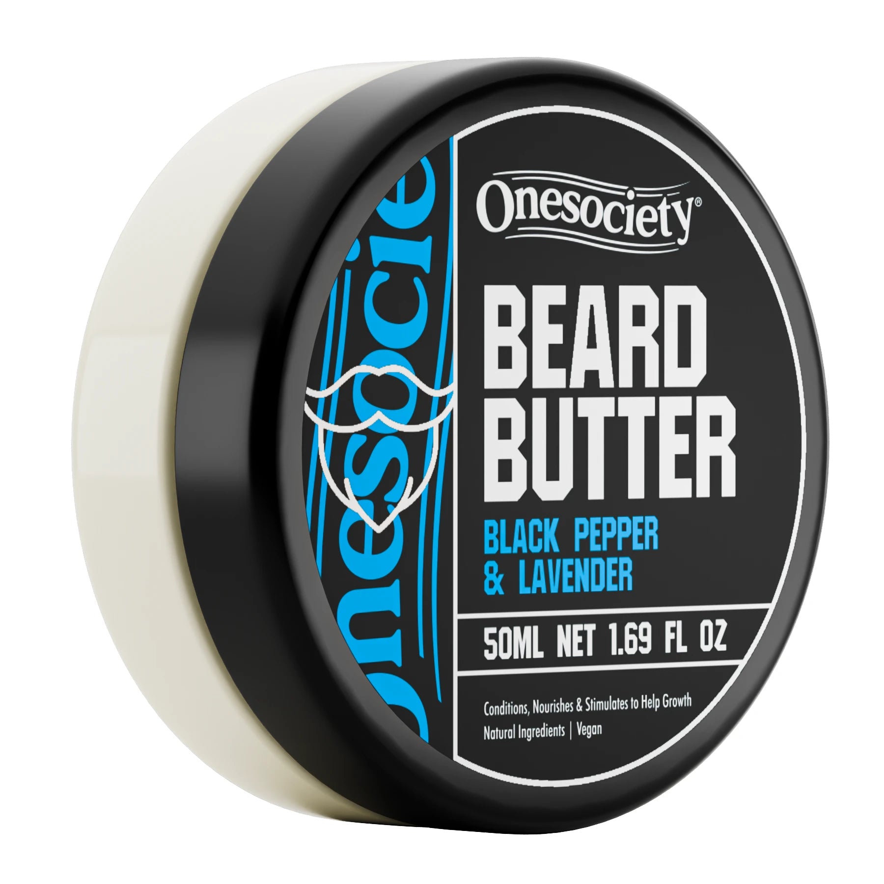 Black Pepper and Lavender Beard Butter Cream Made by One Society Men's Grooming Products