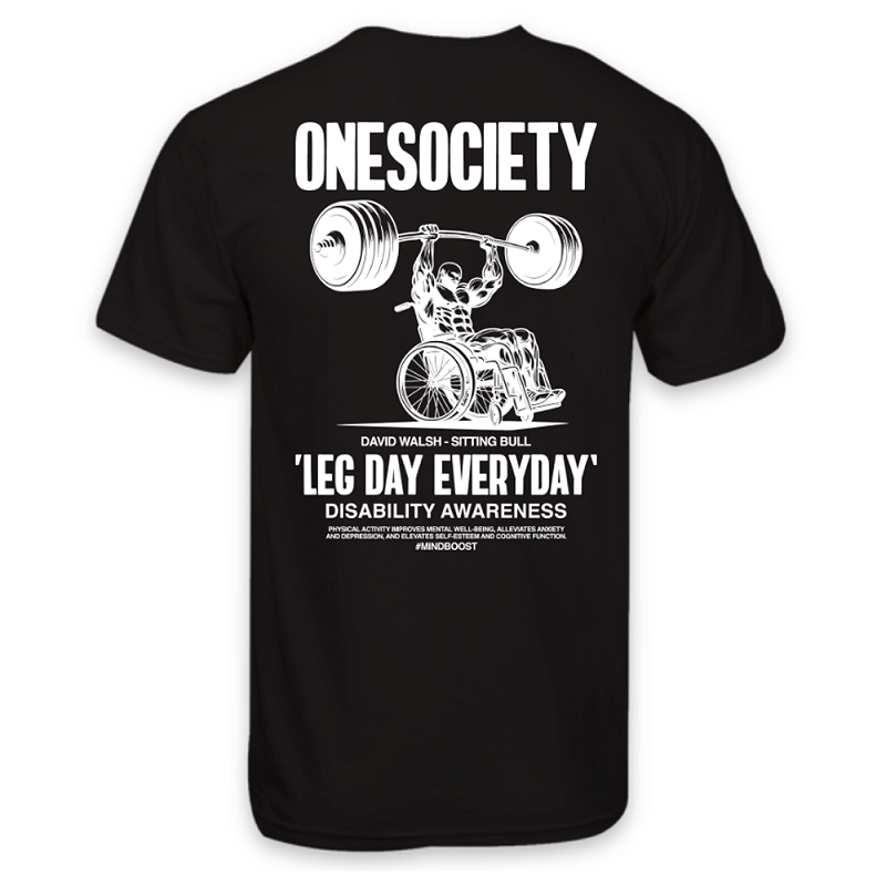Black Leg day everyday gym t-shirt