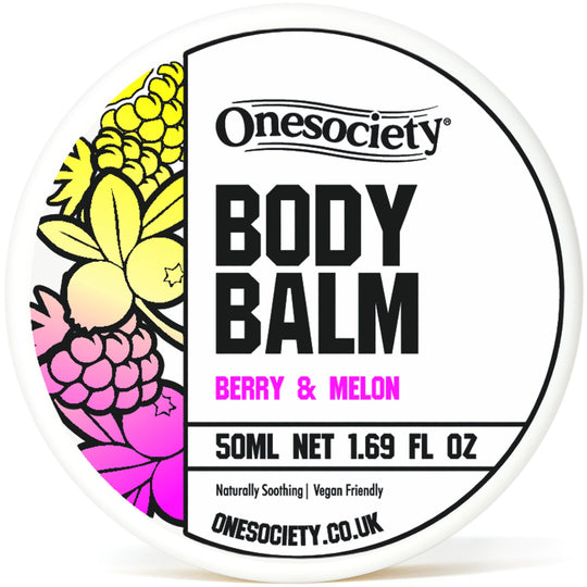 Onesociety Berry and Melon Scented Vegan Body Balm - Perfect for Tattoo Aftercare and Body Moisturizing by One Society Men's Grooming Products