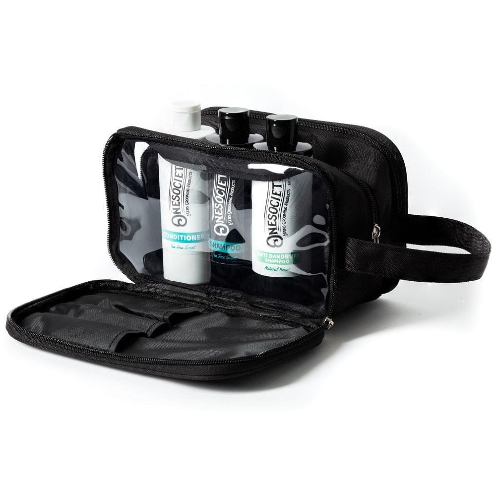 Onesociety Complete Hair Repair Kit - Wash Bag, SLS-Free Anti-Dandruff Shampoo, Tea Tree Shampoo, and Conditioner - Made in the UK by One Society Men's Grooming Products