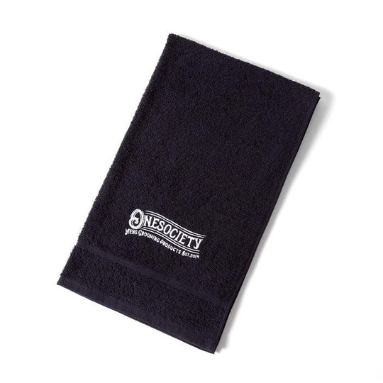 Luxurious 100% Cotton Towel by One Society - Wrap Yourself in Comfort and Style. Onesociety Men's Black Small Gym Towel.