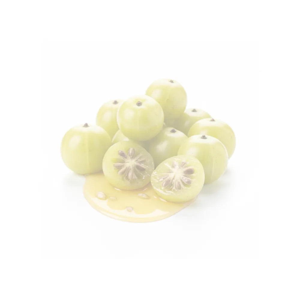 Green fruits, amla fruit, on a white background