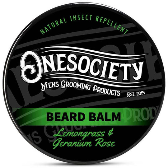 Onesociety strong holding mens beard balm Lemongrass &amp; Rose - Fresh, Lemony, Grassy, Earthy and Sweet. Natural Anti-Pesticide