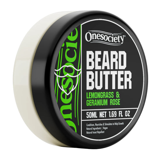 Lemongrass and Rose Beard Butter Cream Made by One Society Men's Grooming Products