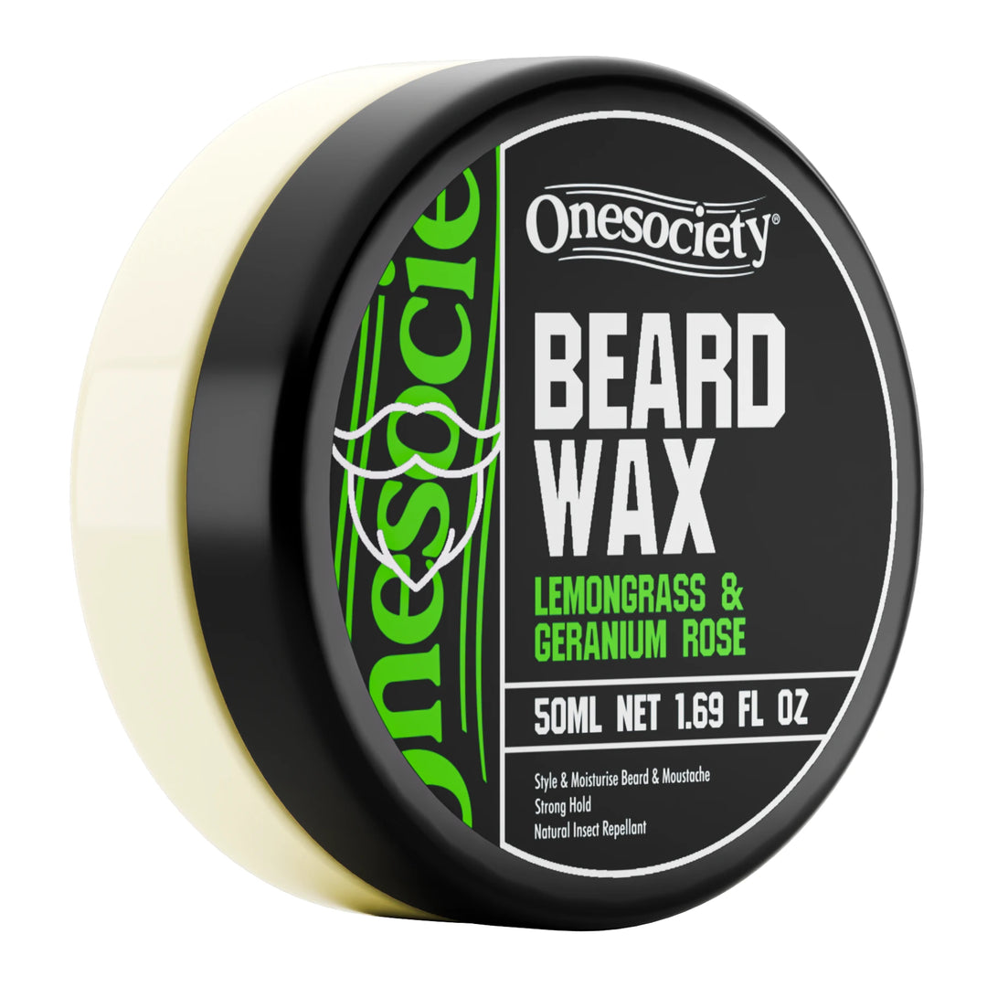 Lemongrass and Rose Strong Hold Beard Wax by One Society