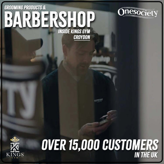 Rated excellent on google with over 15,000 customers across UK, one society men's grooming products inside kings gym croydon
