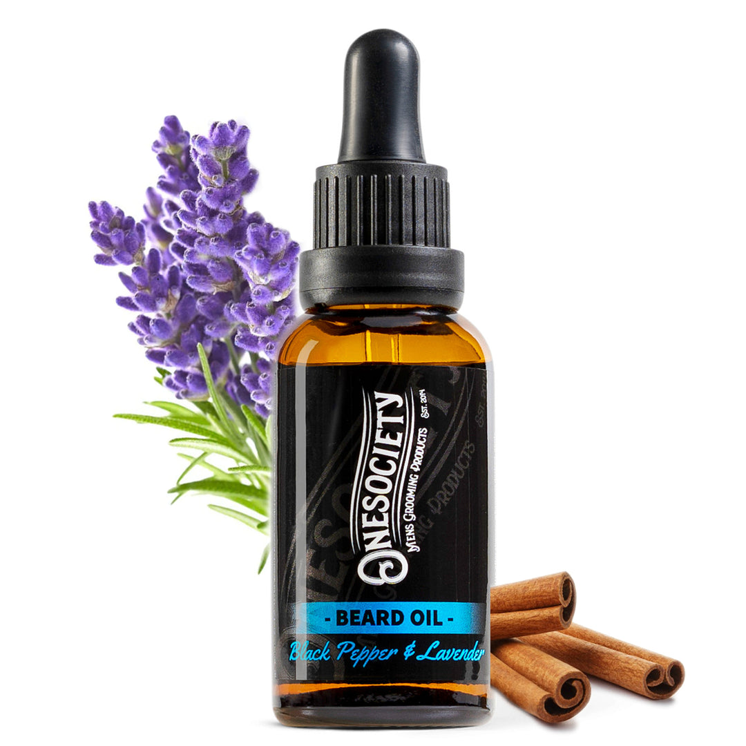 One Society UK Viking Beard Oil | Natural Ingredients. Black Pepper, Lavender, Rosemary and Cinnamon Scent Beard Oil