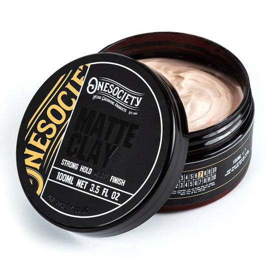 Onesociety Vegan Matte Clay for Men's Hair - Premium Water-Based Hair Styling Product with Strong Hold - Made in the UK by One Society Men's Grooming Products