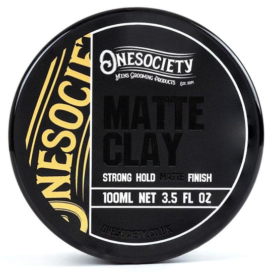 UK-Made Onesociety Vegan Matte Clay - Strong Hold Hair Styling Product with Water-Based Formula - Crafted with Premium Ingredients by One Society Men's Grooming Products