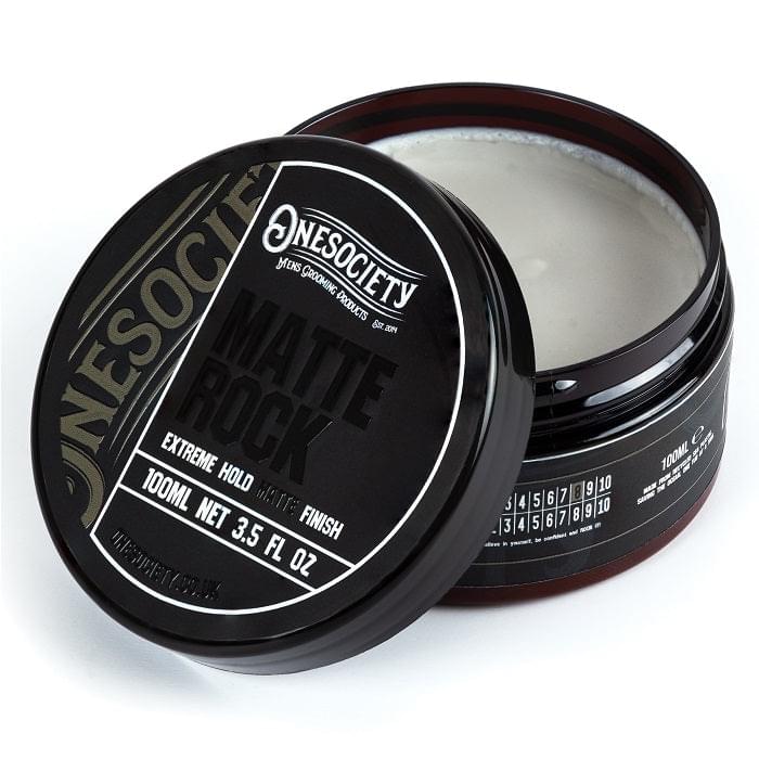 Onesociety UK-Made Matte Rock - Strong Hold Men's Hair Styling Product with Water-Based Formula - Crafted with Premium Ingredients by One Society Men's Grooming Products