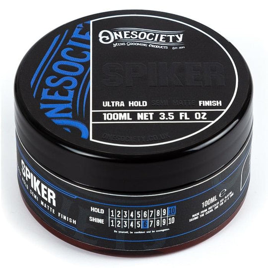 High-Quality Extreme Hold Hair Styling Crème by One Society - Made in the UK - Strong and Flexible - Allows for Complete Freedom to Create - Fierce Hold on Dry Hair, Flexible Hold on Towel-Dried Hair - Washes Out Easily with Fruity Fragrance - Recycled Sea Plastic Packaging - Hold Level 10 - Semi-Matte Finish. Onesociety Mans Hair Gel with a super strong hold.