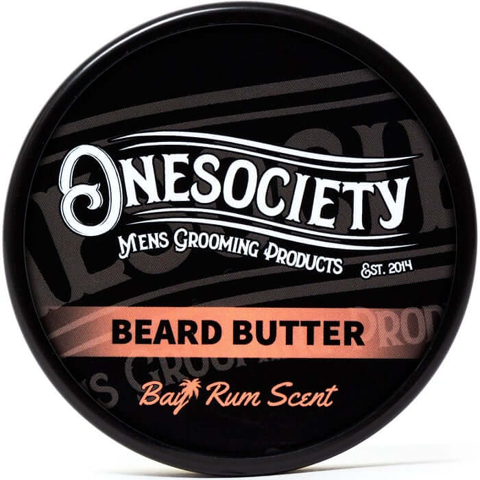 Onesociety Bay Rum beard butter. Made in the UK for men with beards.