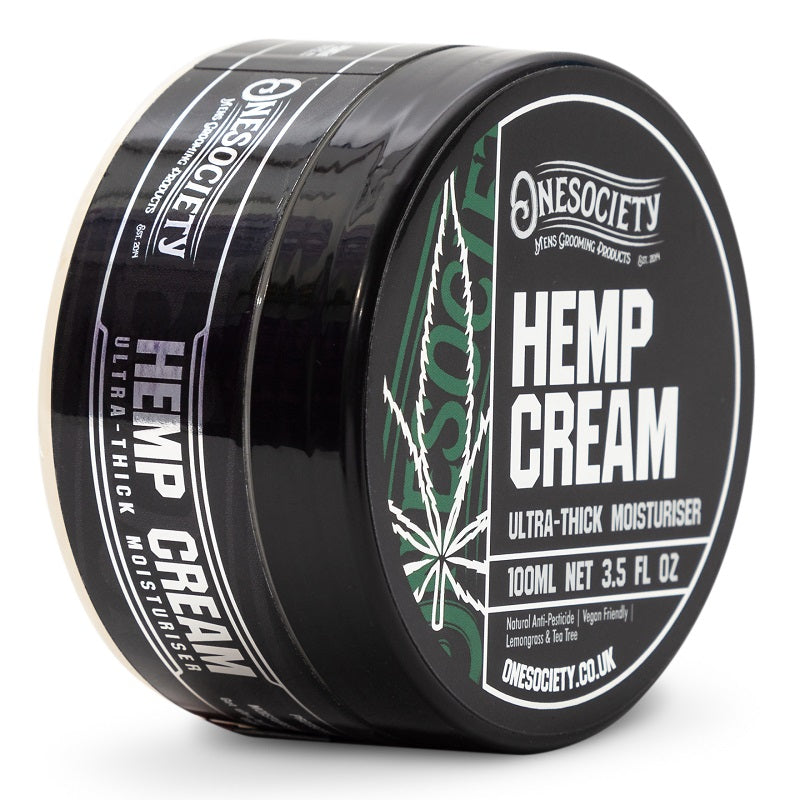 One Society Best natural hemp cream for men's dry skin. Onesociety Men's Skin Cream.