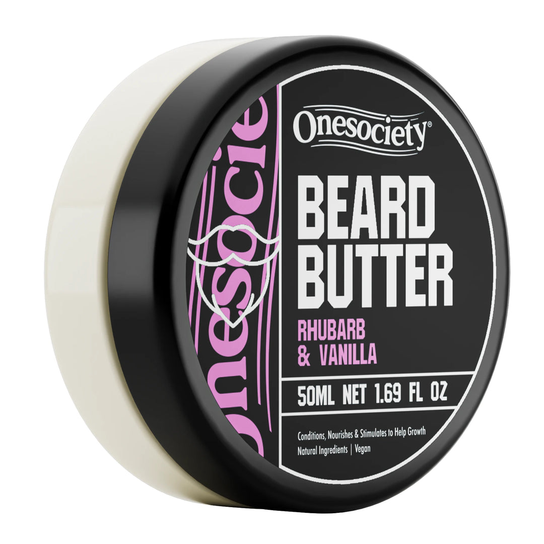 Rhubarb and Vanilla Beard Butter Cream Made by One Society Men's Grooming Products