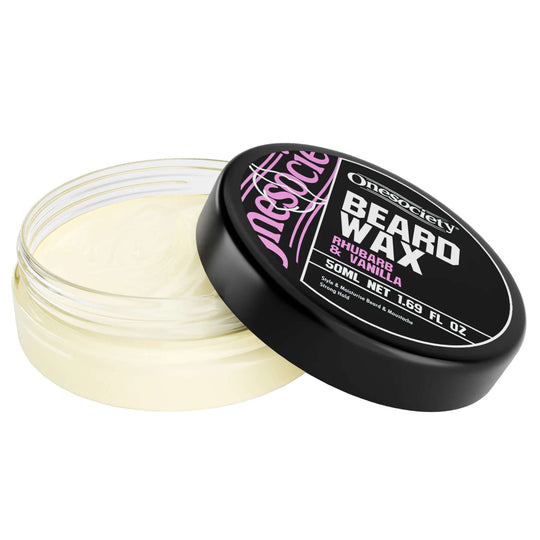 Rhubarb and Vanilla Moustache wax by One Society Men's Grooming Products