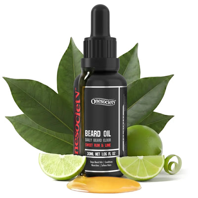 sweet rum and lime beard oil by one society