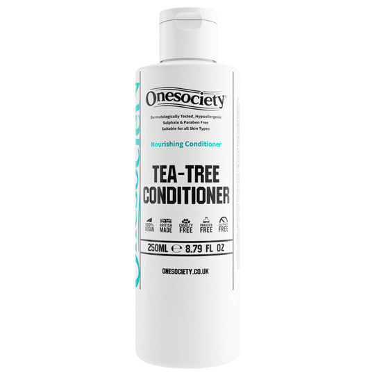 One Society Tea Tree Repair Conditioner - Vegan-Friendly, Cruelty-Free, UK Made - Natural Ingredients for Hair Regeneration - Repairs, Reconditions, and Protects - Soothes the Scalp with Tea Tree Oil - Use with One Society Tea Tree Shampoo - Cooling Shampoo & Conditioner Combo - 100% Recyclable Packaging. Onesociety Men's Shower Hair Conditioner, Helps Men's Scalp.