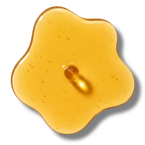 Golden vitamin E puddle
