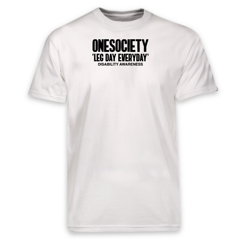 White Leg day everyday gym t-shirt