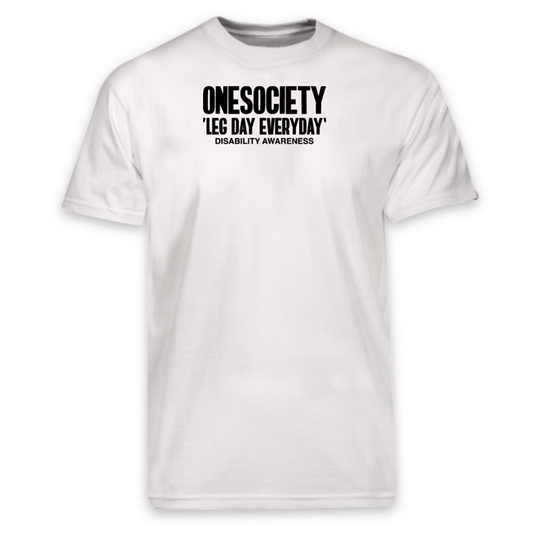 White Leg day everyday gym t-shirt