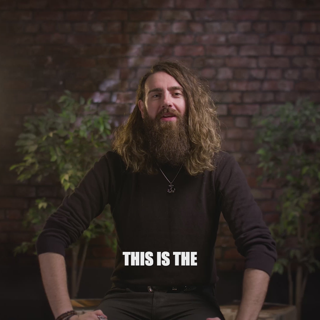 The video is presented by Adam Brown and is about the "90-day beard challenge". Brown mentions that the middle of the challenge is when many people "fall off" and encourages the viewer to "keep going". He suggests they "reset your routine," "double down," and "keep pushing forward".